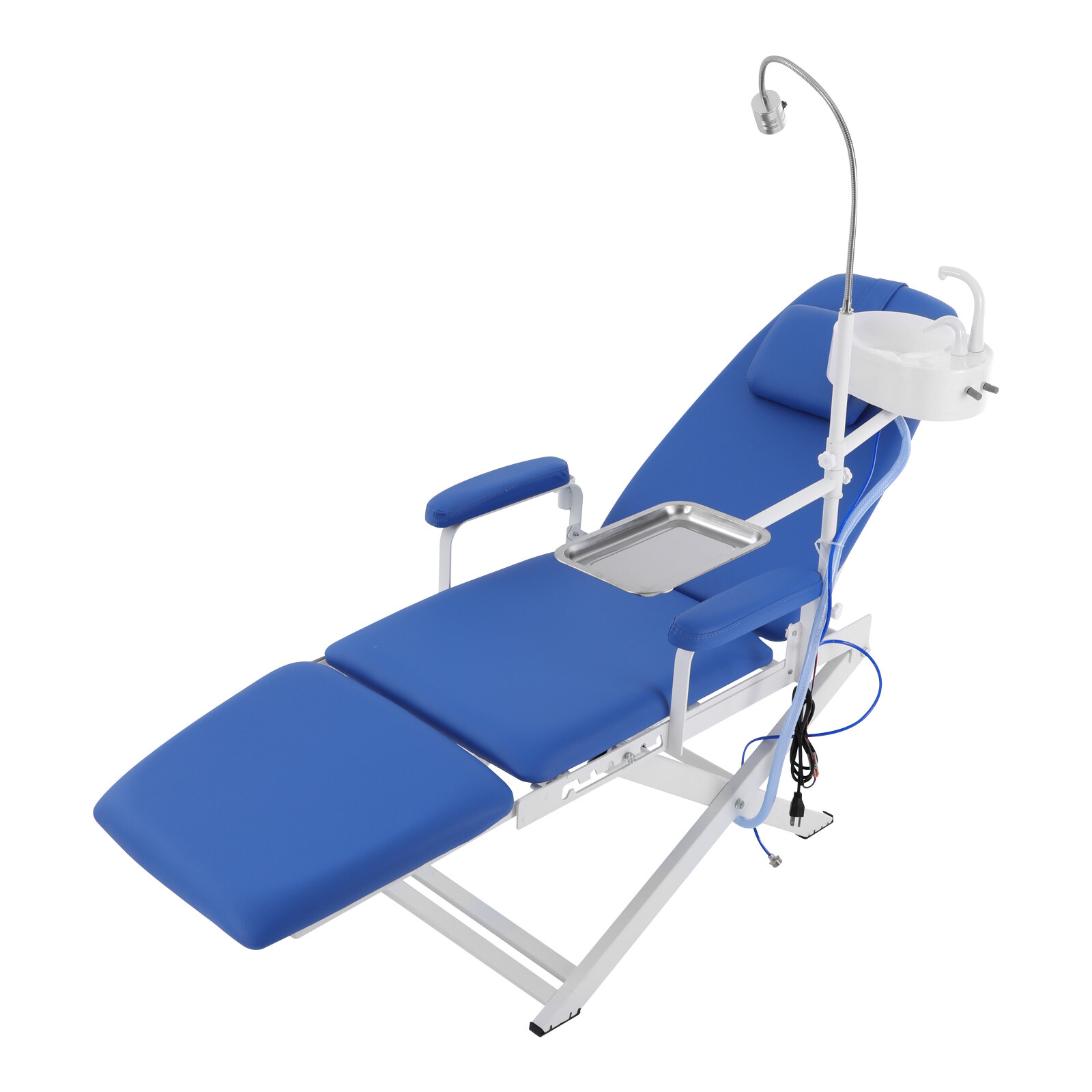 Portable Dental Chair Folding Mobile Chair Tilt Exam Chair with LED Light &Basin