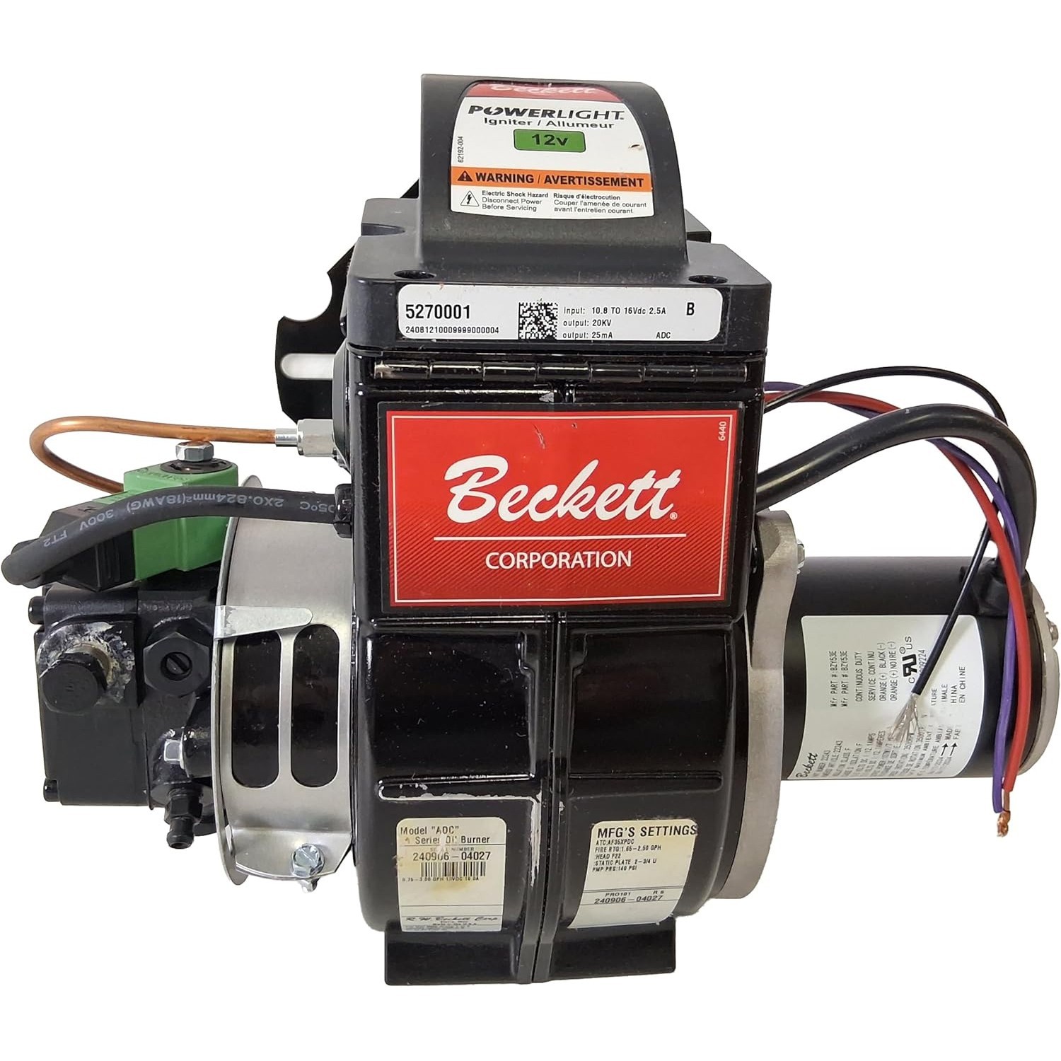OEM Beckett PRO101 Oil Burner Assembly 14VDC Pressure Pro Hot Water Units