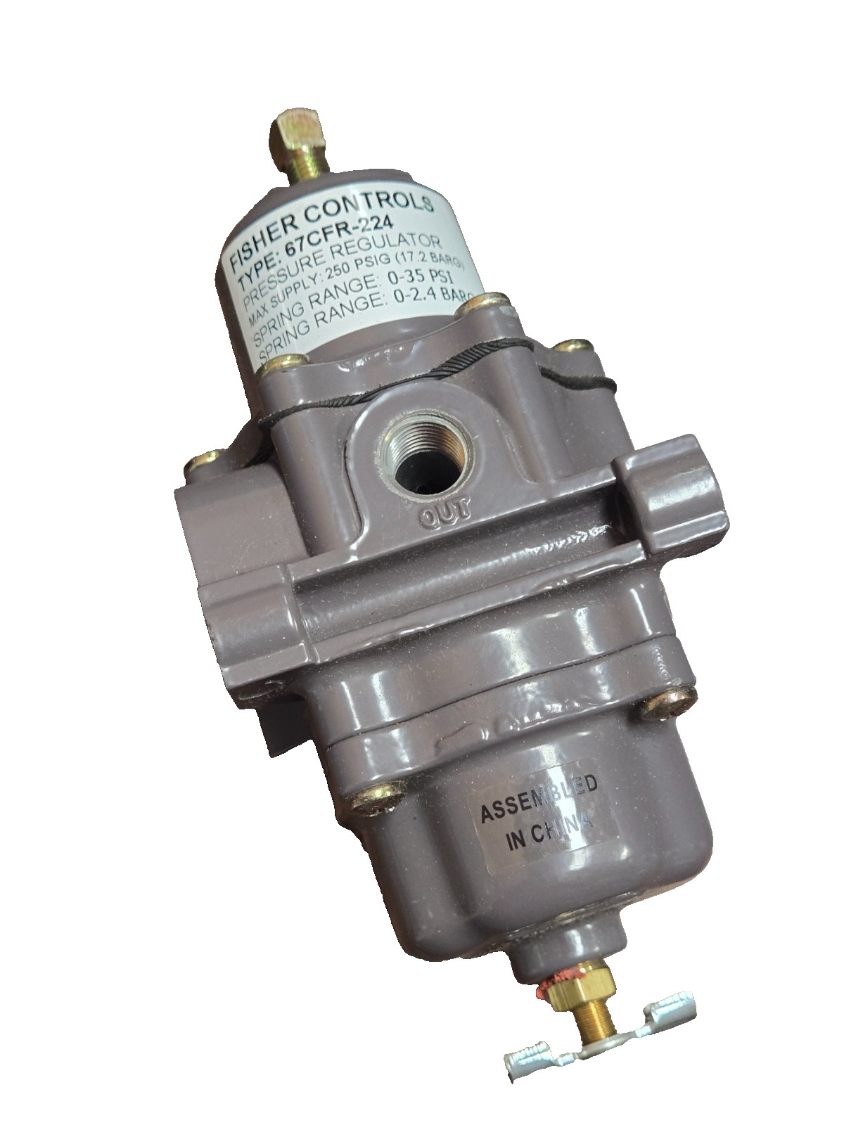 Fisher Emerson Pressure Regulator – FS-67CFR-224 – Max Supply 250 PSI – 0-35 PSI