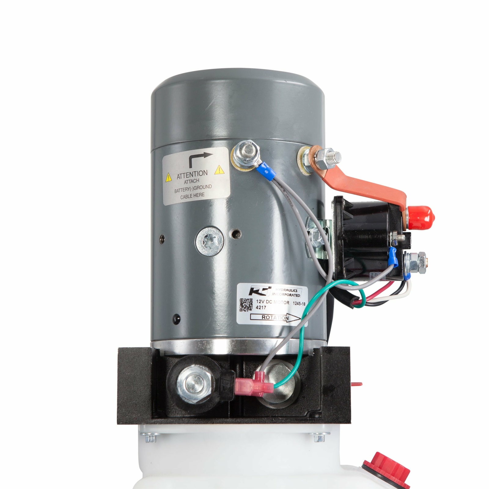 Single Acting Hydraulic Pump For Dump Trailers KTI – 12VDC – 6 Quart Reservoir