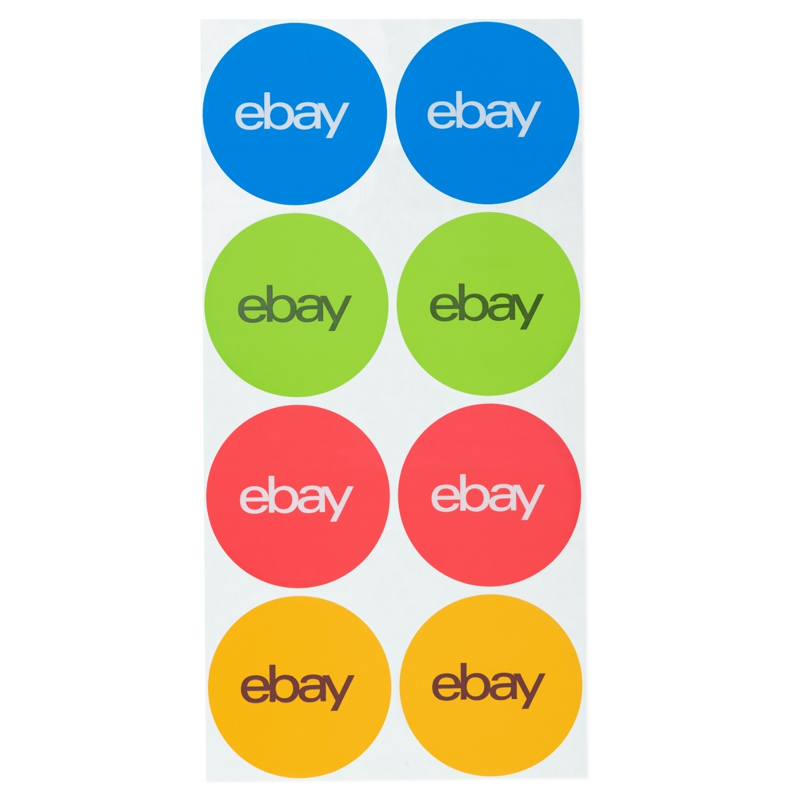 3” eBay Sticker 200 count – Red, Blue, Green and Yellow