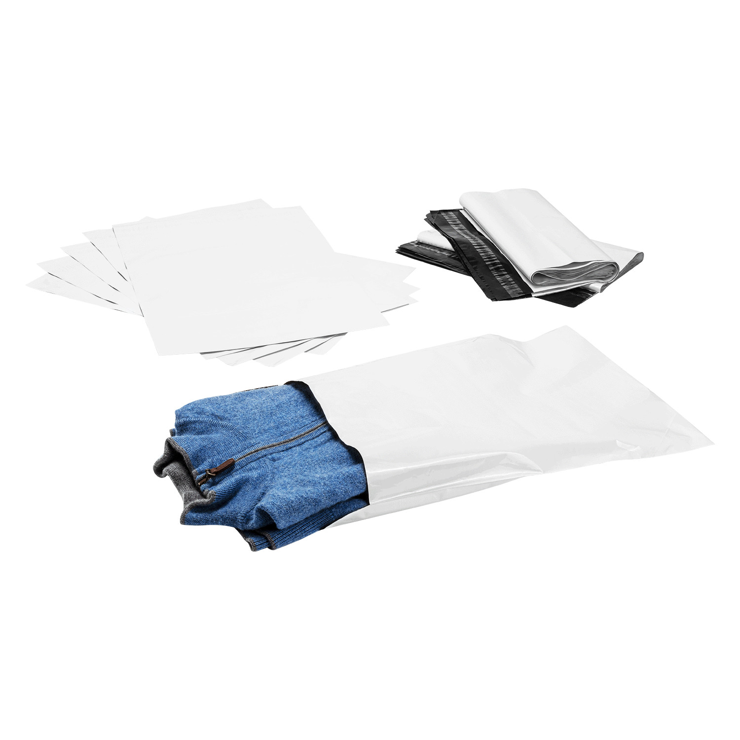 Karat 11»x15» Poly Mailers White, Tamper-Evident Adhesive Closure – 500 pcs