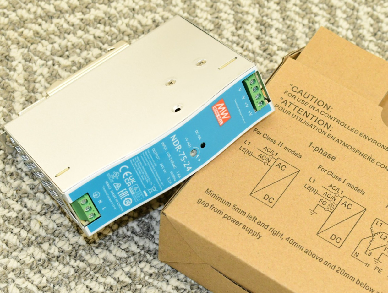 (1) – MW MEAN WELL NDR-75-24 PFC Ultra-thin Rail Switching Power Supply