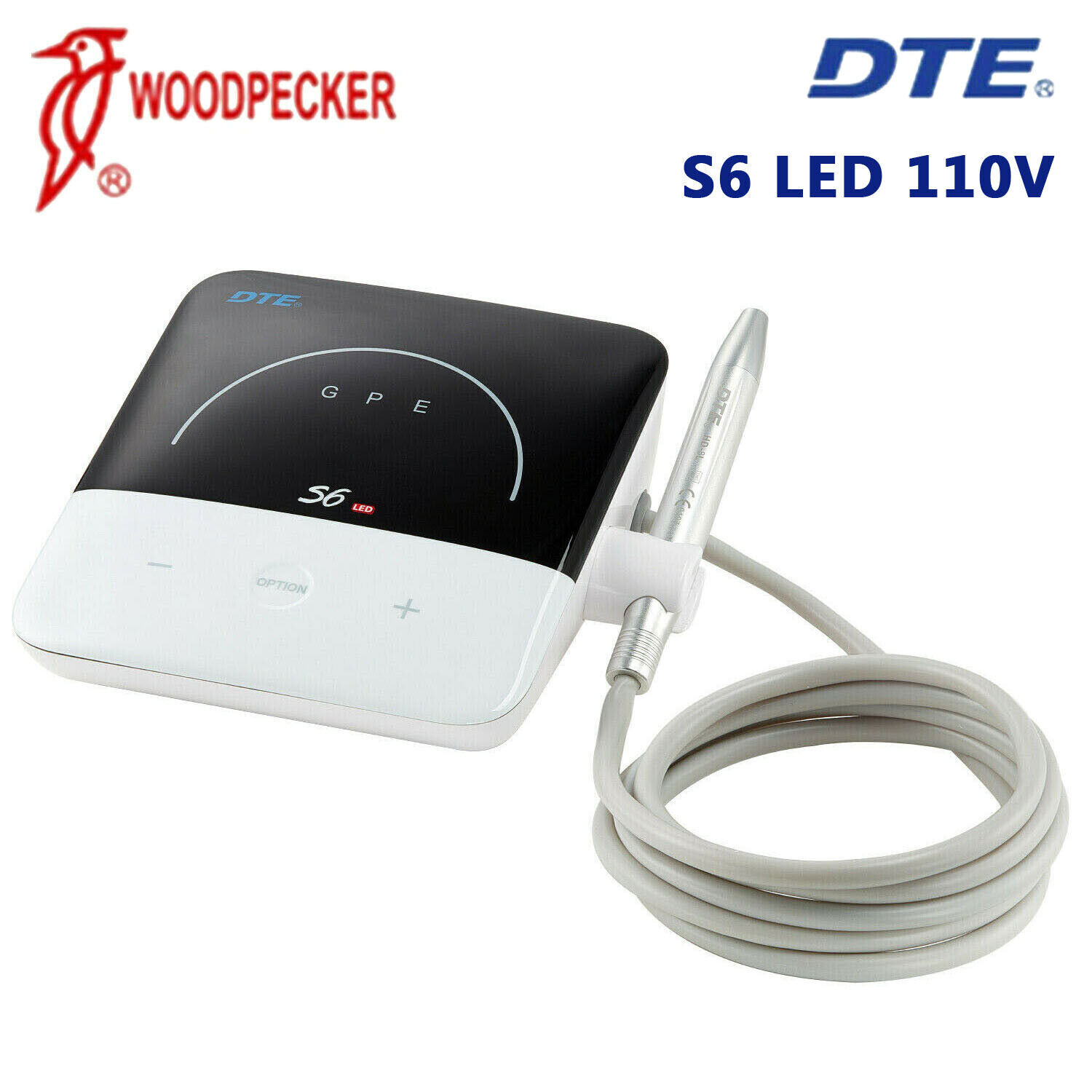 100% Woodpecker Dental DTE S6 LED Ultrasonic Scaler + 7 Tips & Handpiece HD-8L