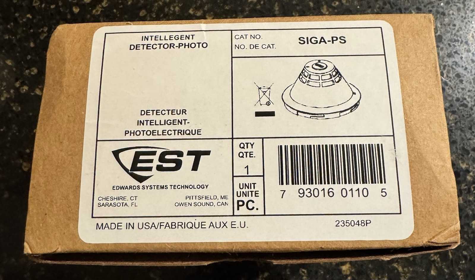 EDWARDS EST SIGA-PS SIGA PS PHOTOELECTRIC SMOKE DETECTOR INTELLIGENT FIRE ALARM
