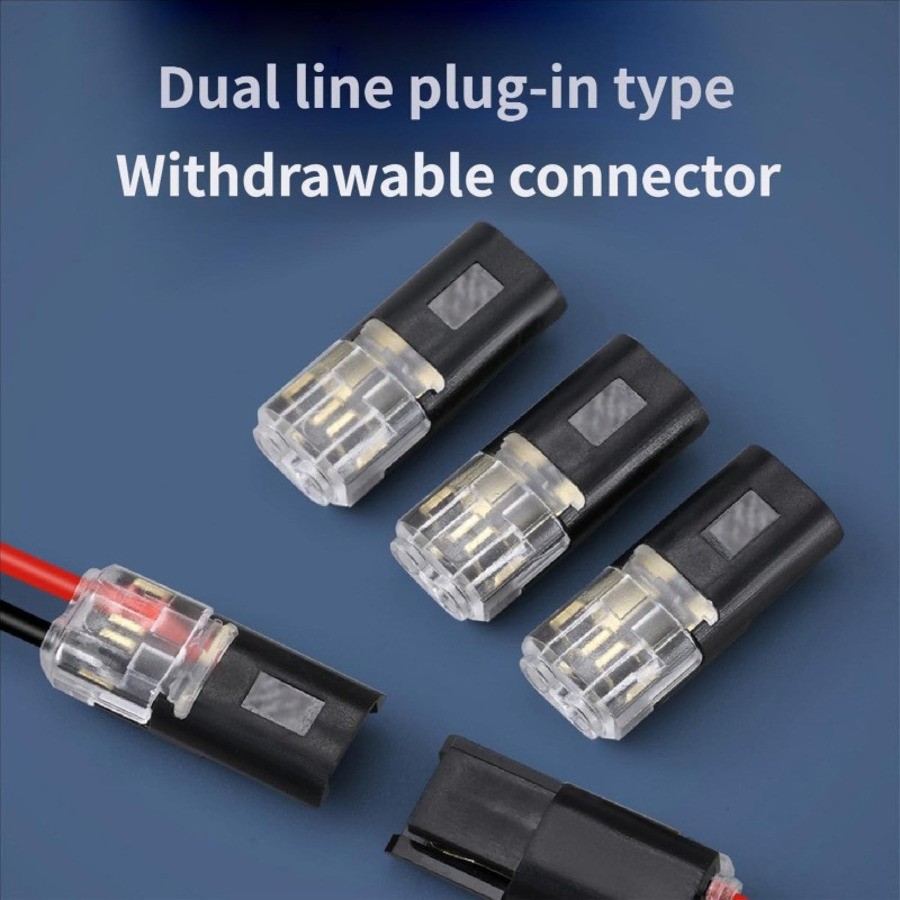 50PCS Double Wire Plug in Connector with Locking Buckle, Locking Easy to Use