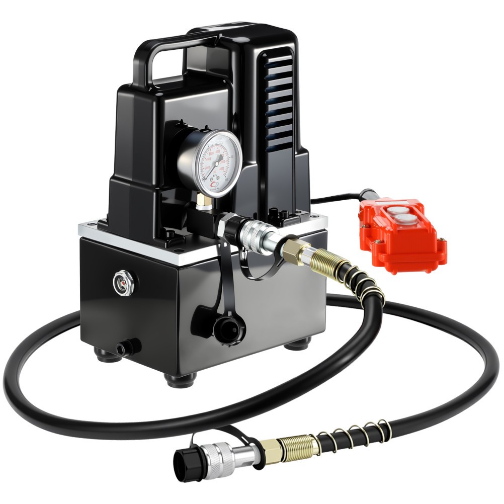 Electric 2 Stage Single Acting Hydraulic Pump 10000 PSI 110V/120V Solenoid Valve