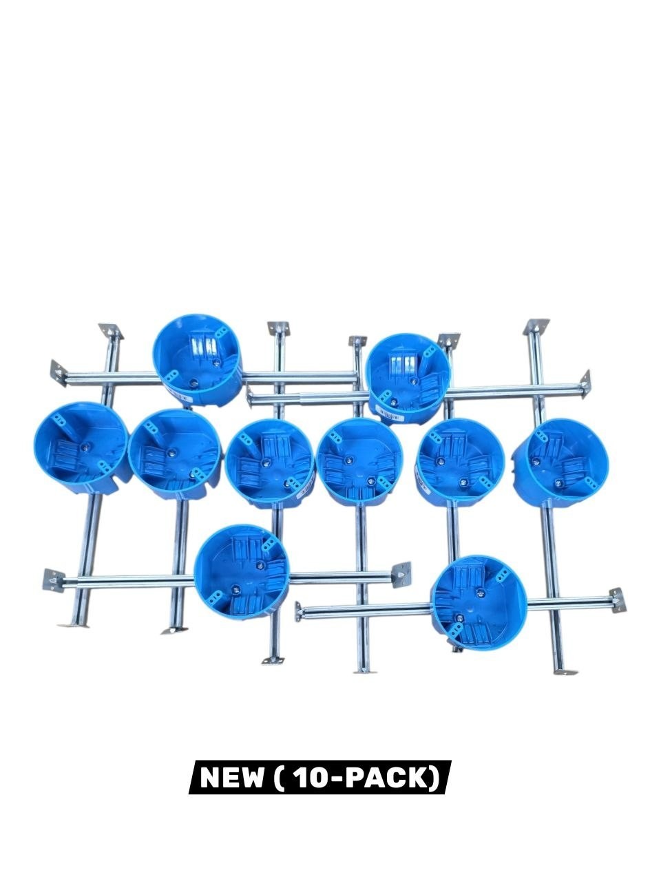 Carlon 1-Gang 4 in PVC New Work Electrical Ceiling Box & Hanger Bar(Case of 10)