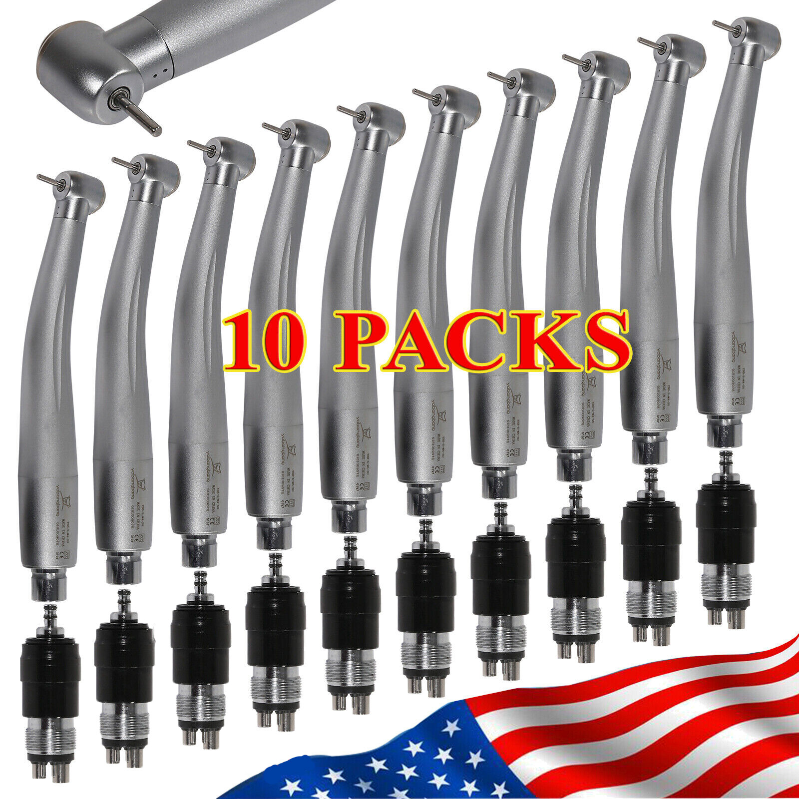 10pcs NSK STYLE Dental high speed handpiece with 4hole quick coupler connect USA