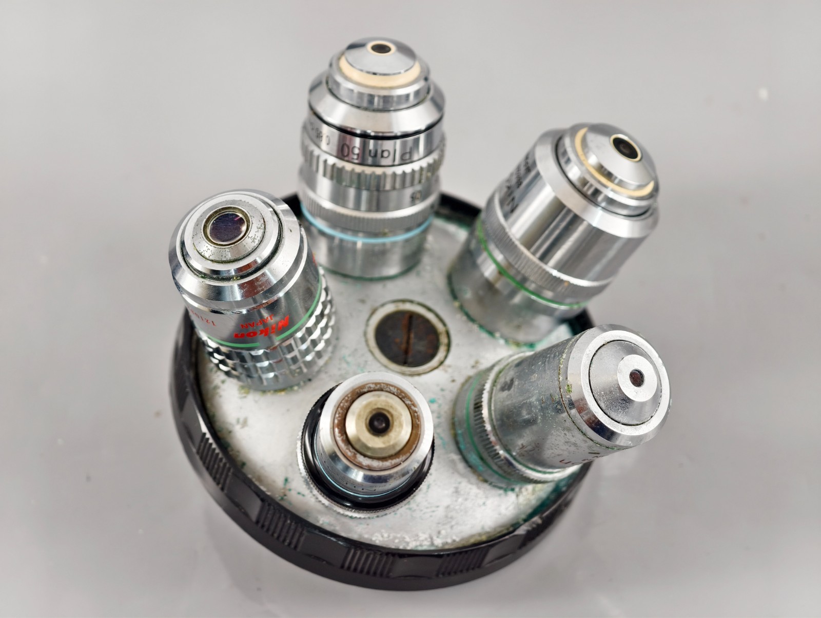 Nikon Microscope Nosepiece Objectives 40x HMC, 20x ELWD DL Ph2, Fluor, 50x Oil