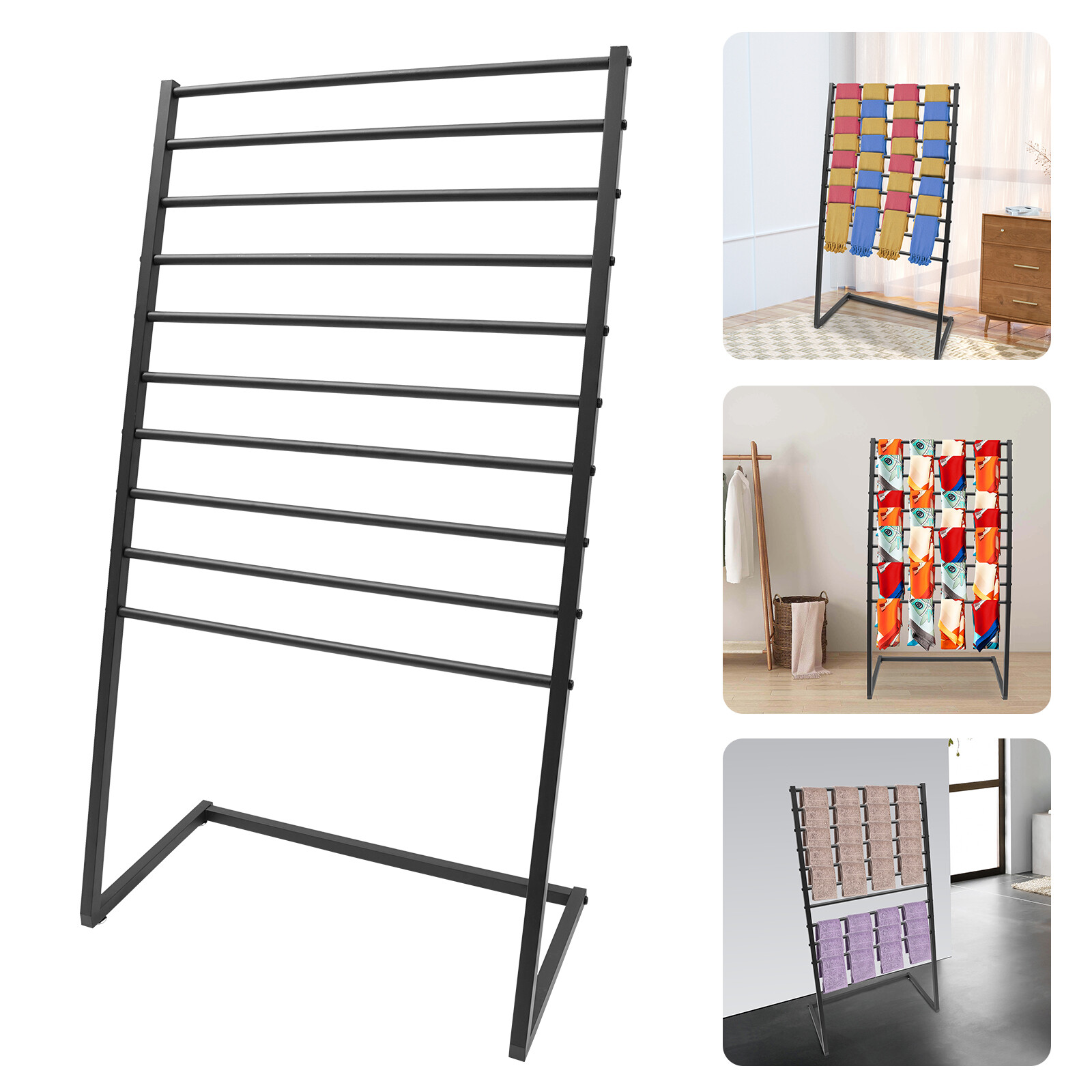 Scarf Display Stand,10 Tier Metal Scarf Holder Organizer,Freestanding Scarf Rack