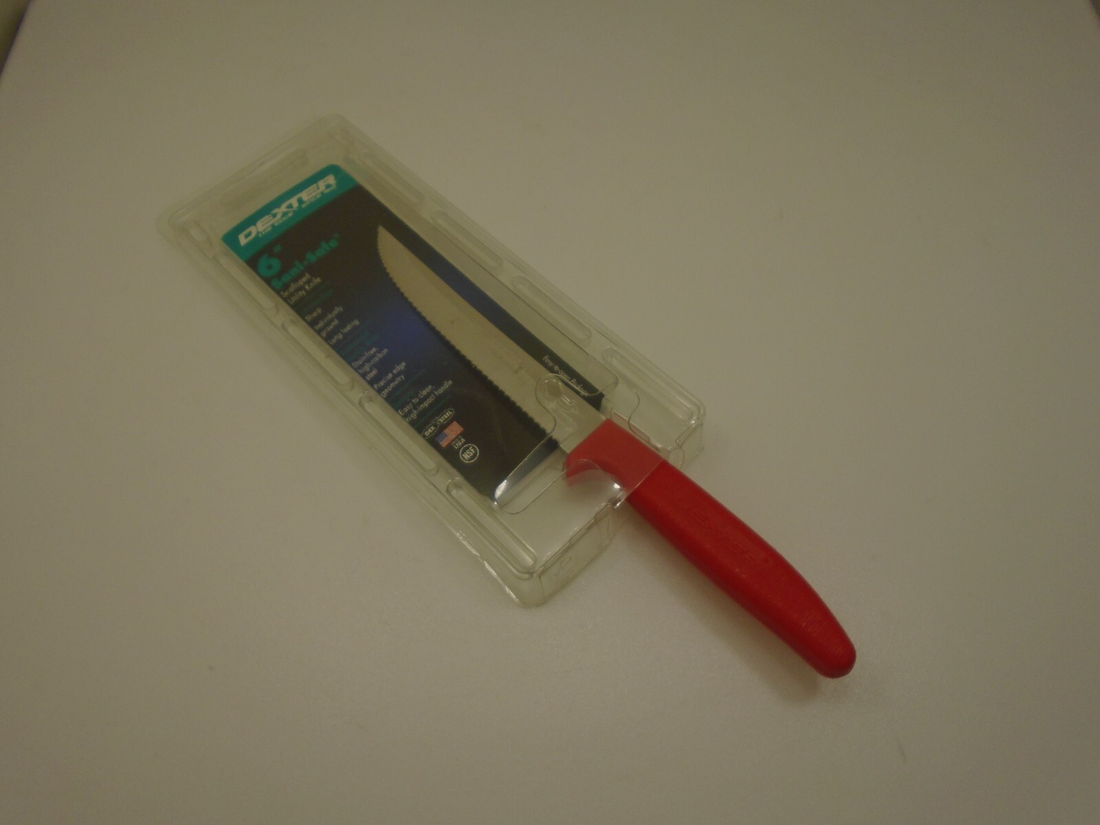 Dexter USA 6inch Scalloped Serrated Edge Kitchen Utility Knife Red Handle S156SC