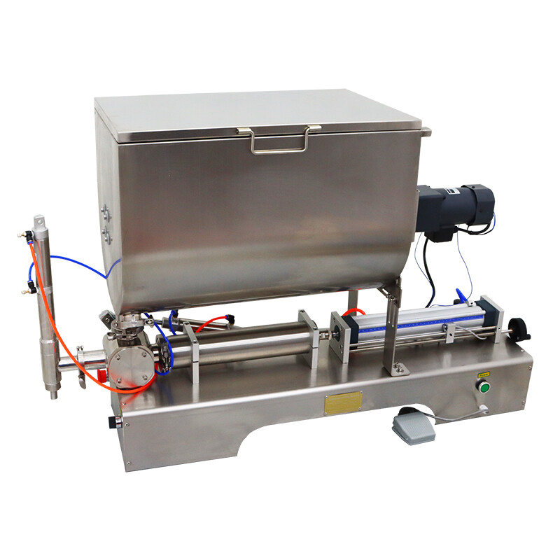 100-1000ml, Paste Filling Mixing Machine, Piston Filler Machine with Big Hopper