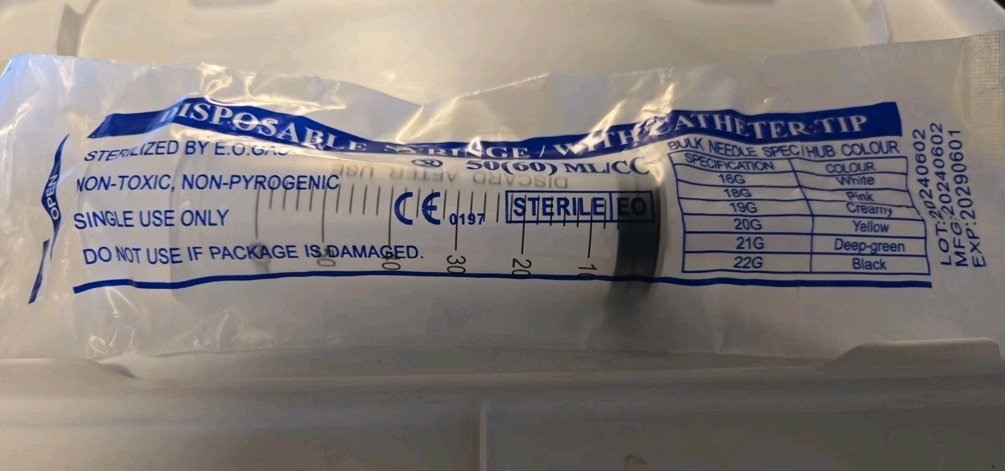 16 Count Of 60Ml Catheter Tip Syringe with Cover Pieces Disposable