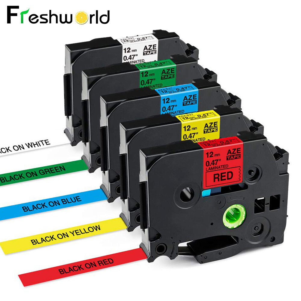 TZ-231 TZe-231 PT-D210 5 Pk Compatible Label Maker Tape 12mm for Brother P-Touch