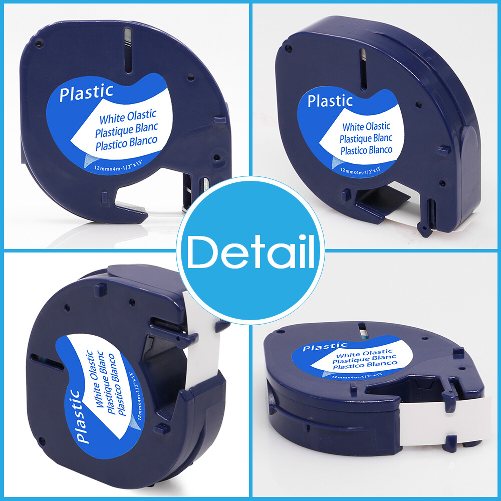Compatible Dymo LetraTag Refill 91330 91331 91332 Paper Plastic Label Tape 1/2»