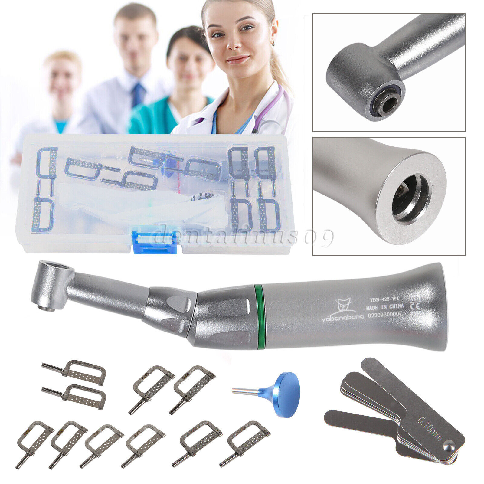 4:1 Reduction Dental Contra Angle IPR Handpiece & 10 Interproximal Strips Kit st