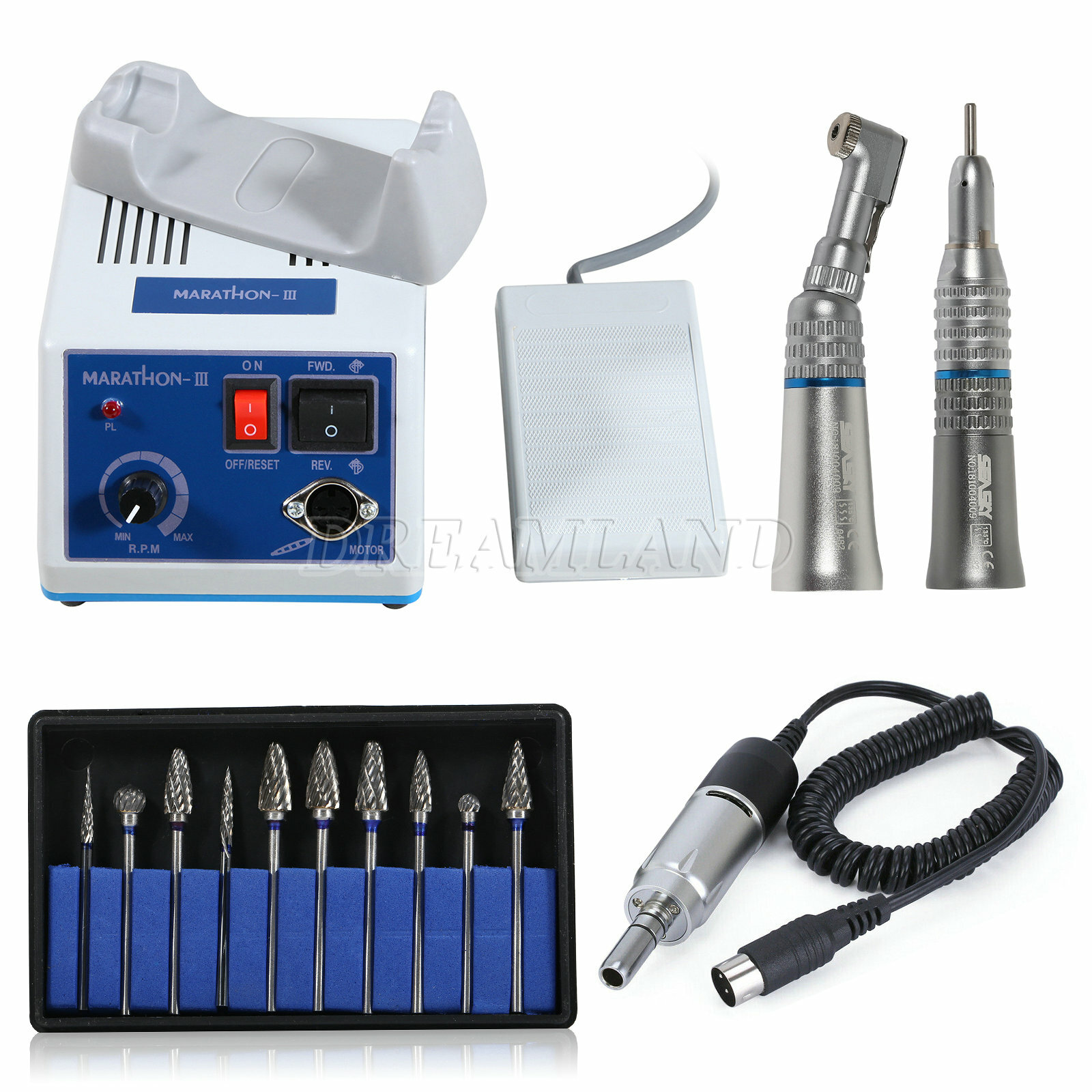 Dentist Lab MARATHON Handpiece 35K RPM Electric Micromotor Polisher Bur Drill OR