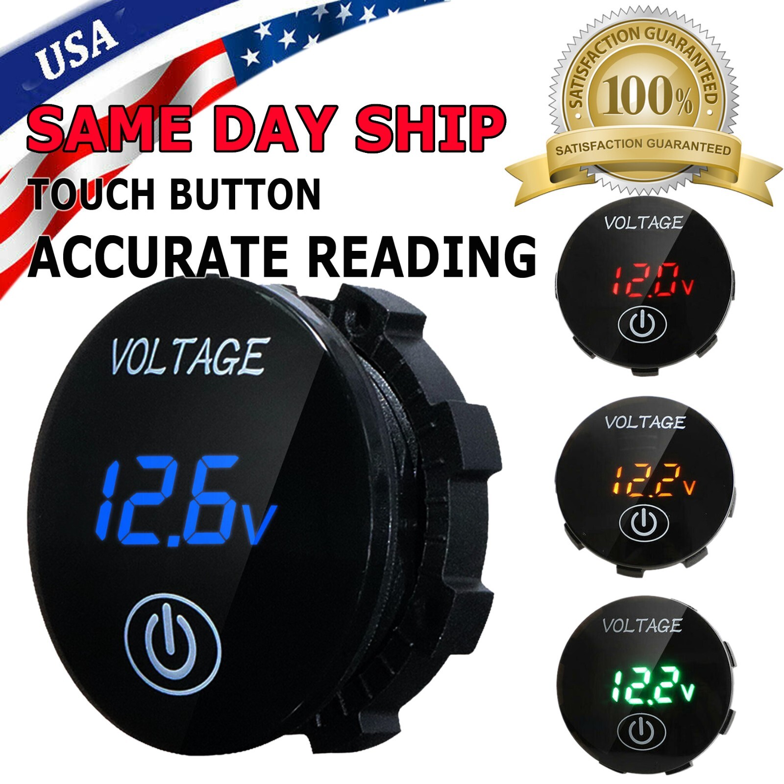 DC 12V-24V LED Panel Digital Voltage Volt Meter Display Voltmeter Motorcycle Car
