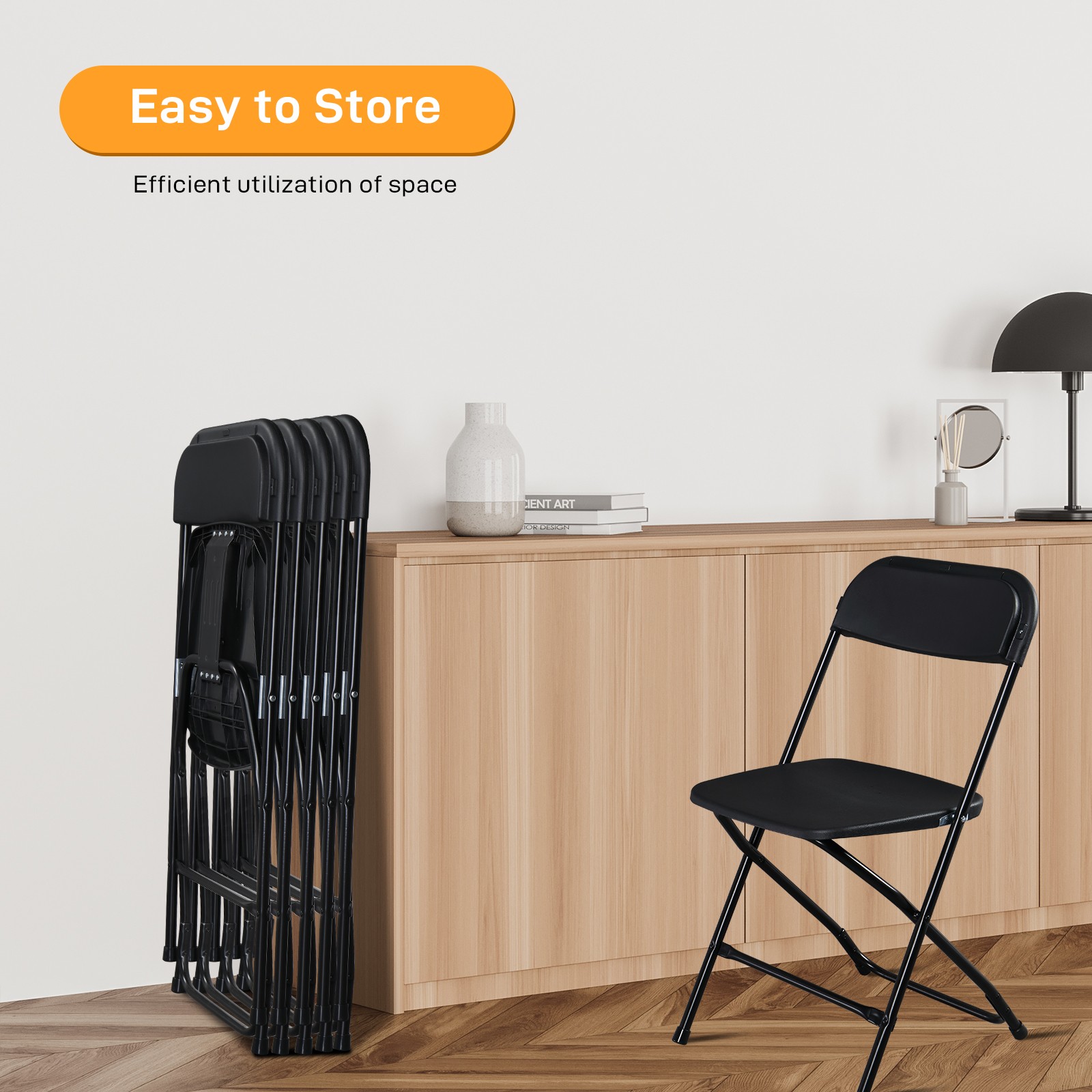 10 Pack Plastic Commercial Folding Chairs Stackable Picnic Party Black Home