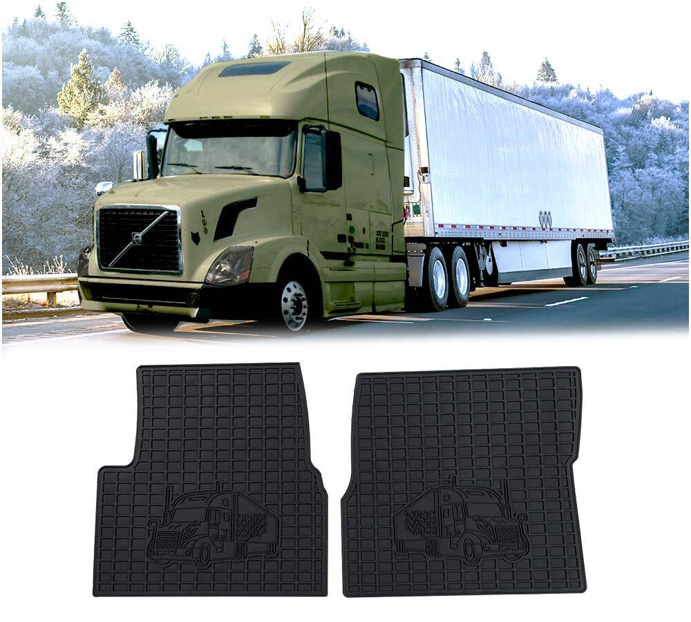 Semi Truck Black Mats Floor Mats Liners Fits w/ VNL (2003-2014) – 2 Pcs Set