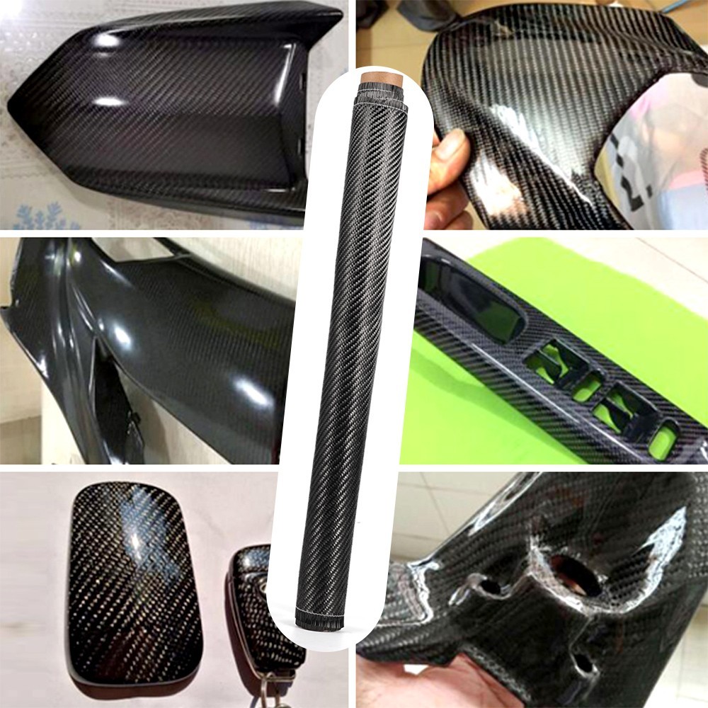 50 x 100CM Pure Carbon Fiber Fabric Cloth Roll 3k 200gsm 2×2 Twill Weave Black