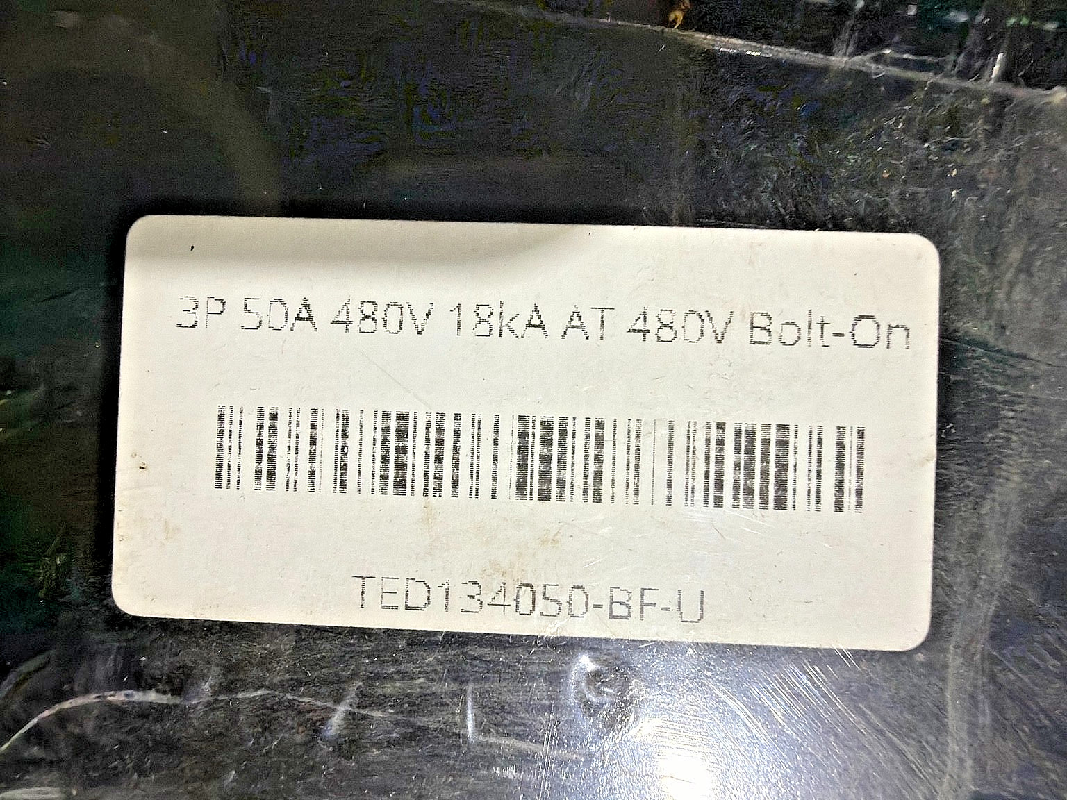 General Electric TED134050 3 Pole 50 Amp 480 VAC Molded Case Circuit Breaker
