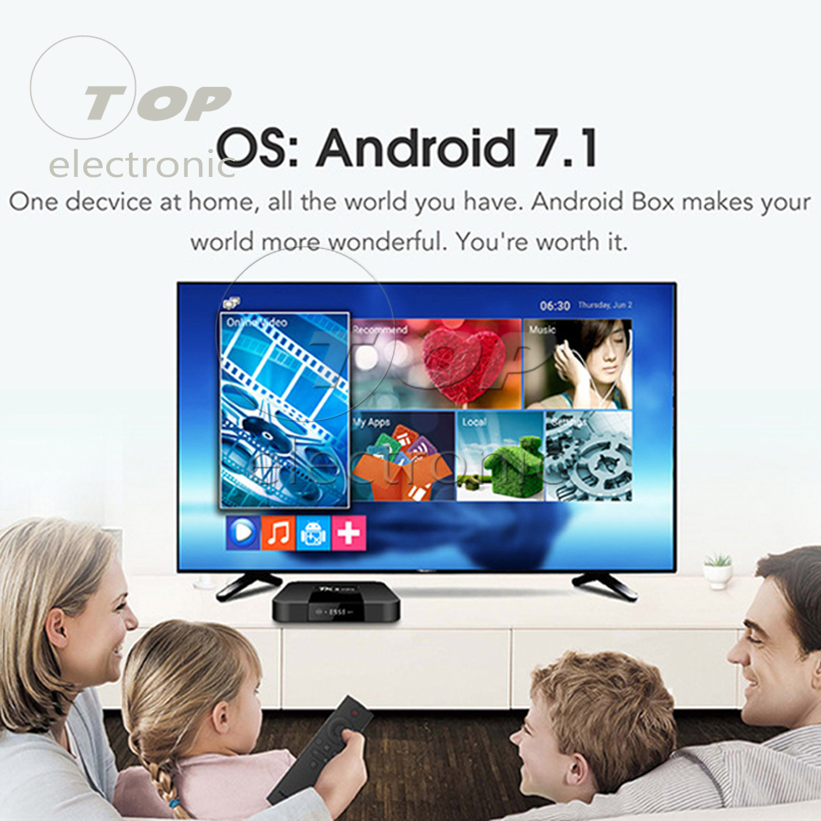 TX3 mini 4K S905W Quad Core CPU Android 7.1 TV 2.4GHz WiFi HD Media 2GB+16GB