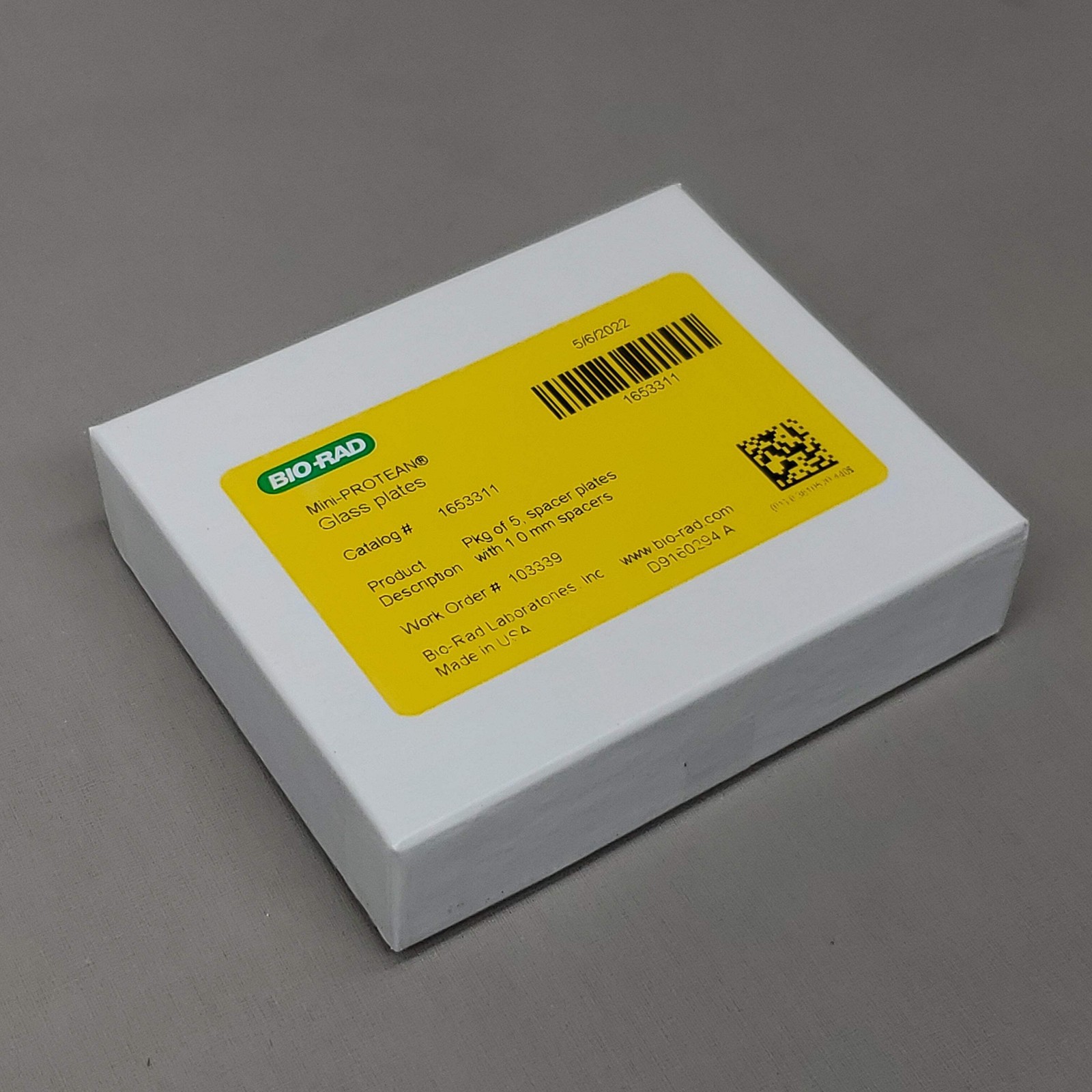 BIO-RAD 1 Box of 5 PCS of Mini-PROTEAN Glass Spacer Plates W/ 1.0mm Spacers 1653