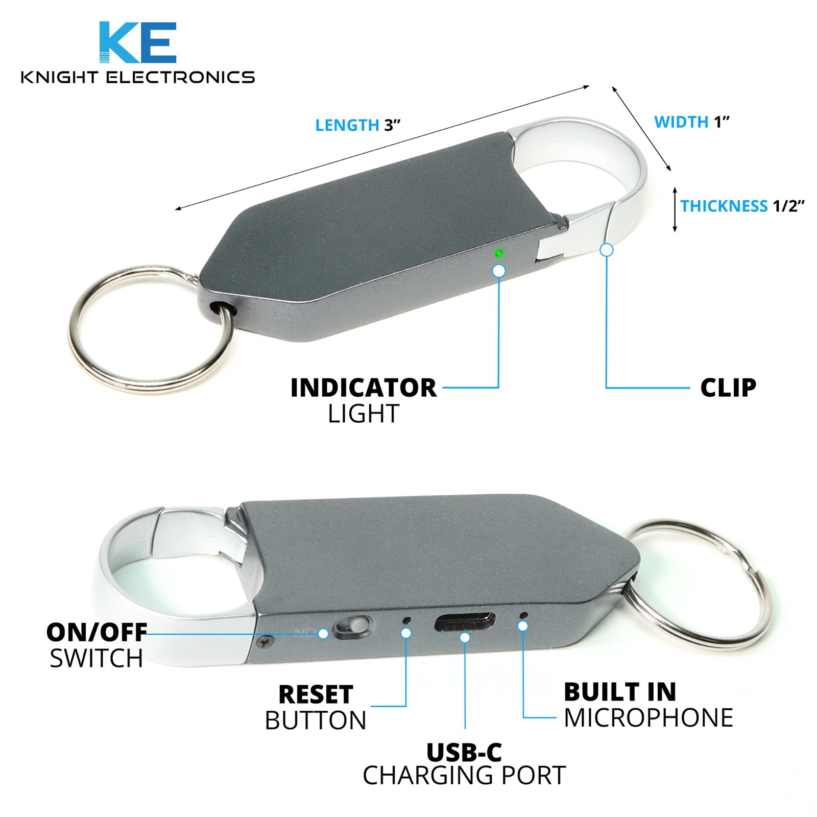 Keychain Voice Activated Recorder w/ MASSIVE Storage. Digital Voice Recorder NEW