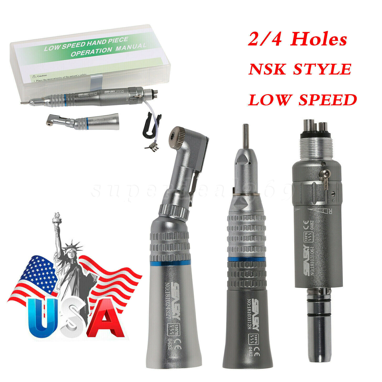 NSK style dental low slow speed handpiece contra straight motor 2/4holes e-type
