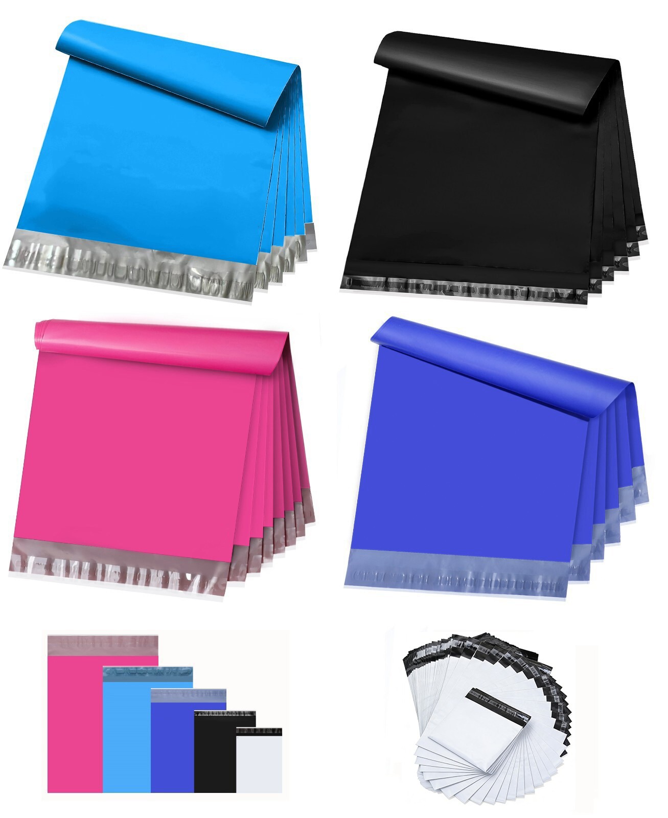 Poly Mailers Self Seal Shipping Bags 6×9 9×12 10×13 12×15.5 14.5×19 19×24 24×24
