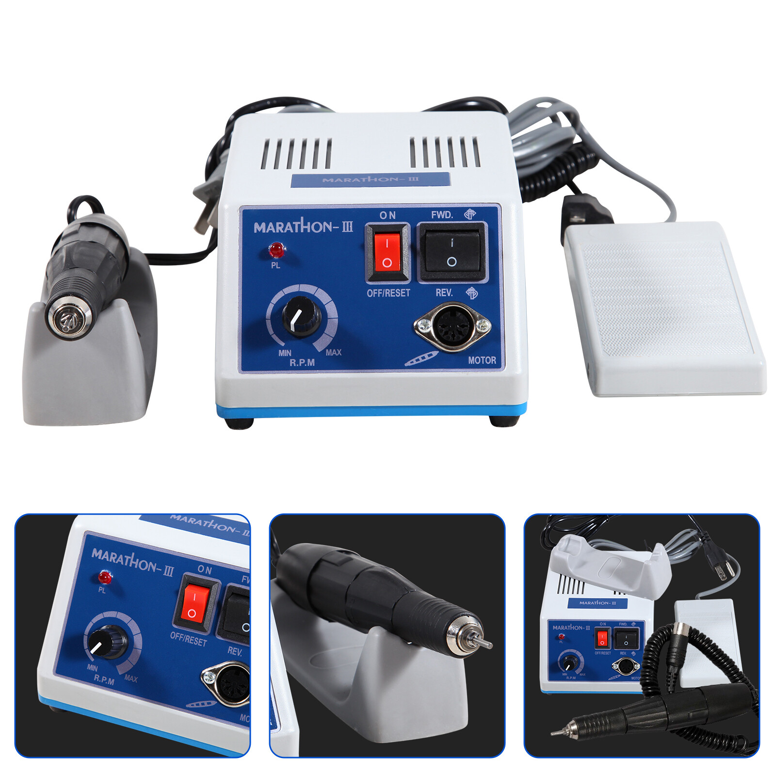 Dental Lab Marathon Electric Micromotor Polishing Unit / 35K rpm Motor Handpiece