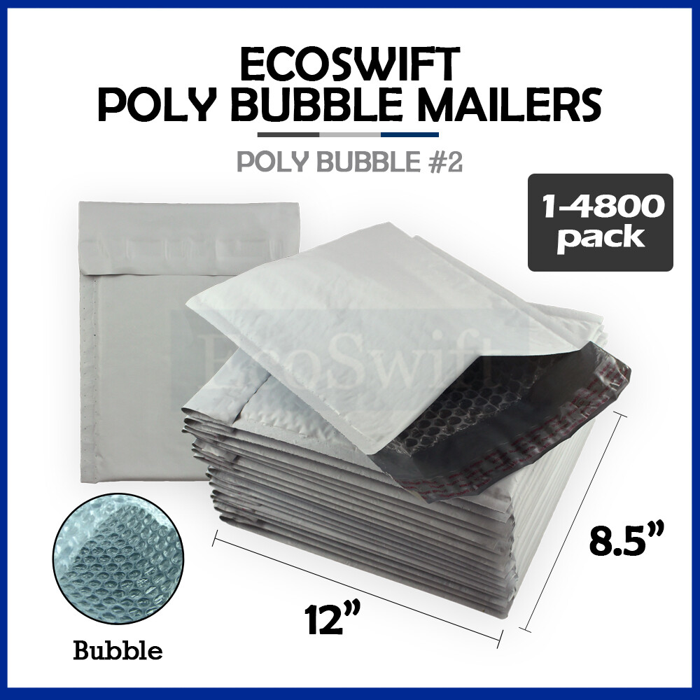 1-4800 #2 8.5×12 «EcoSwift» Poly Bubble Mailers Padded Envelope Bags 8.5″ x 12″