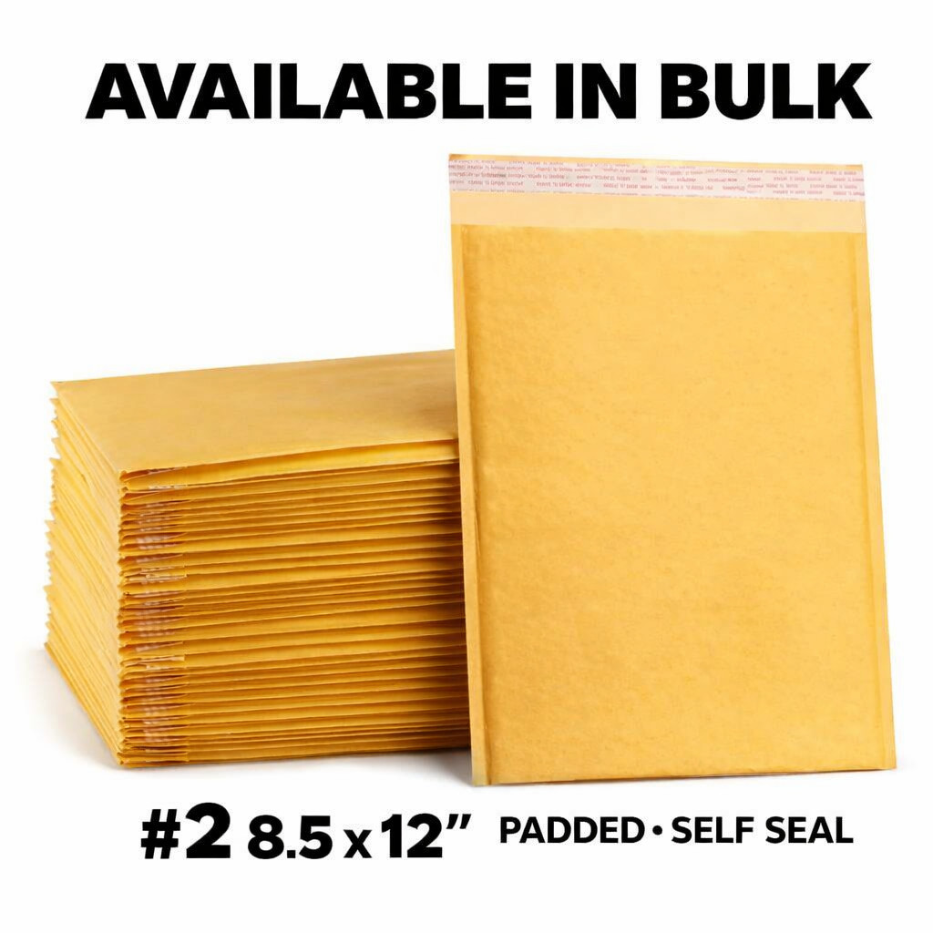 8.5×12 Kraft Bubble Mailers #2 Self Seal Padded Shipping Envelopes Bulk