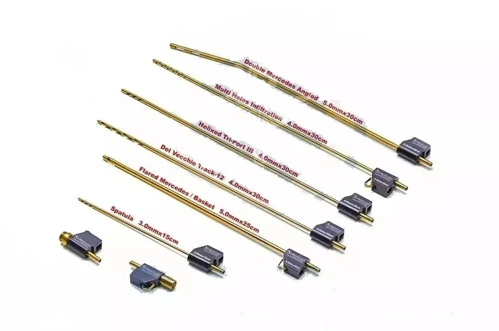 8Pcs MicroAire Type Pal Reusable Cannulas Liposuction Cannulas