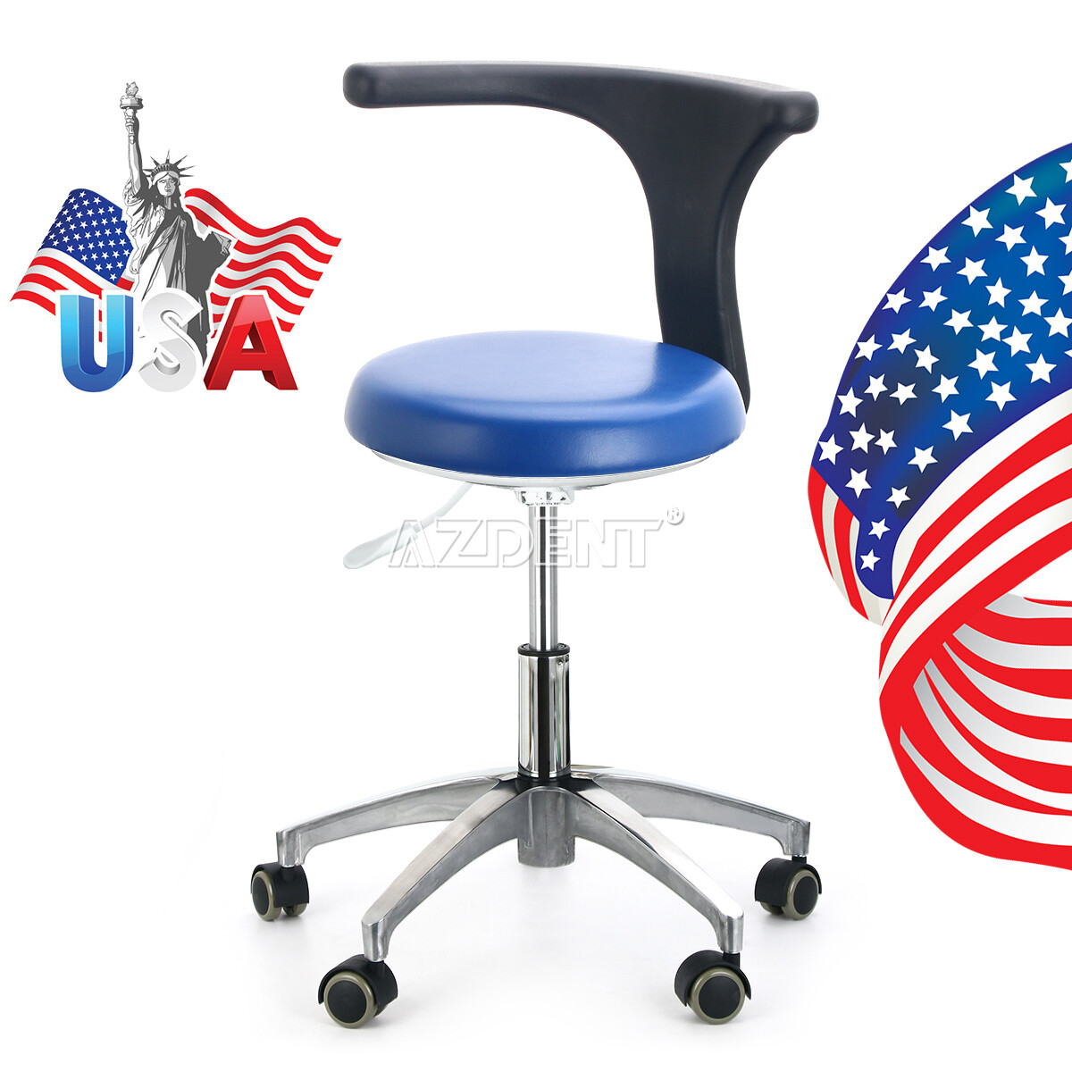 Portable Dental Folding Chair Rechargeable Oral LED Light /Rolling Doctor Stool