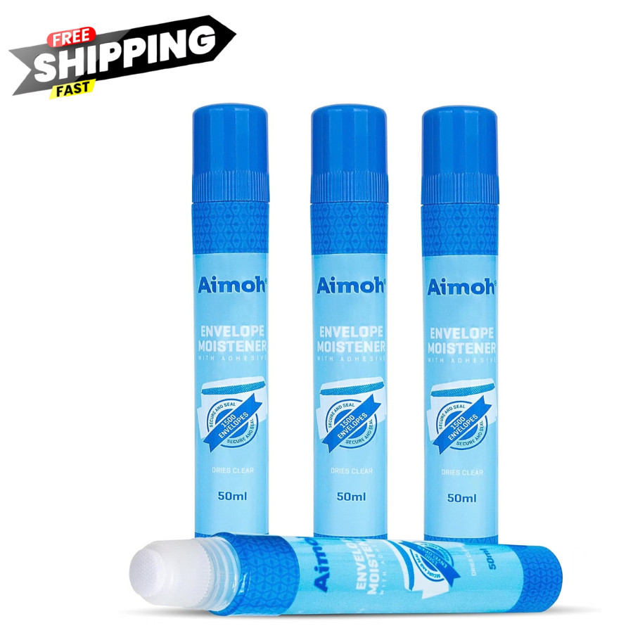 Aimoh Envelope Moistener 4 Pack Fast Drying Glue Sealer for Stamps Letters