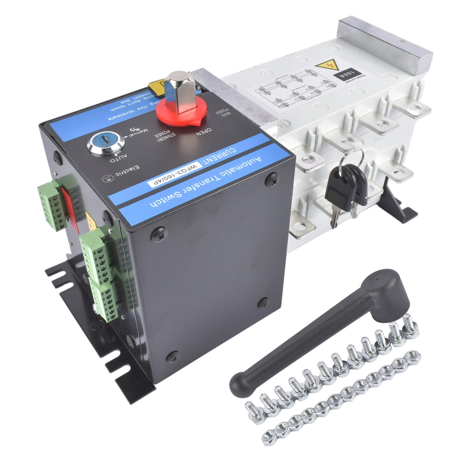 New Industrial Automatic Transfer Switch 4P 160A 110V/220V Grid to AC Generator