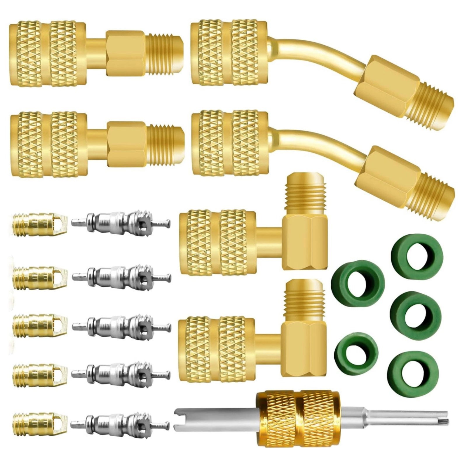 R410A Adapter Kit Mini Split Adapter With Thread: 1/4″ Male, 5/16″ Female