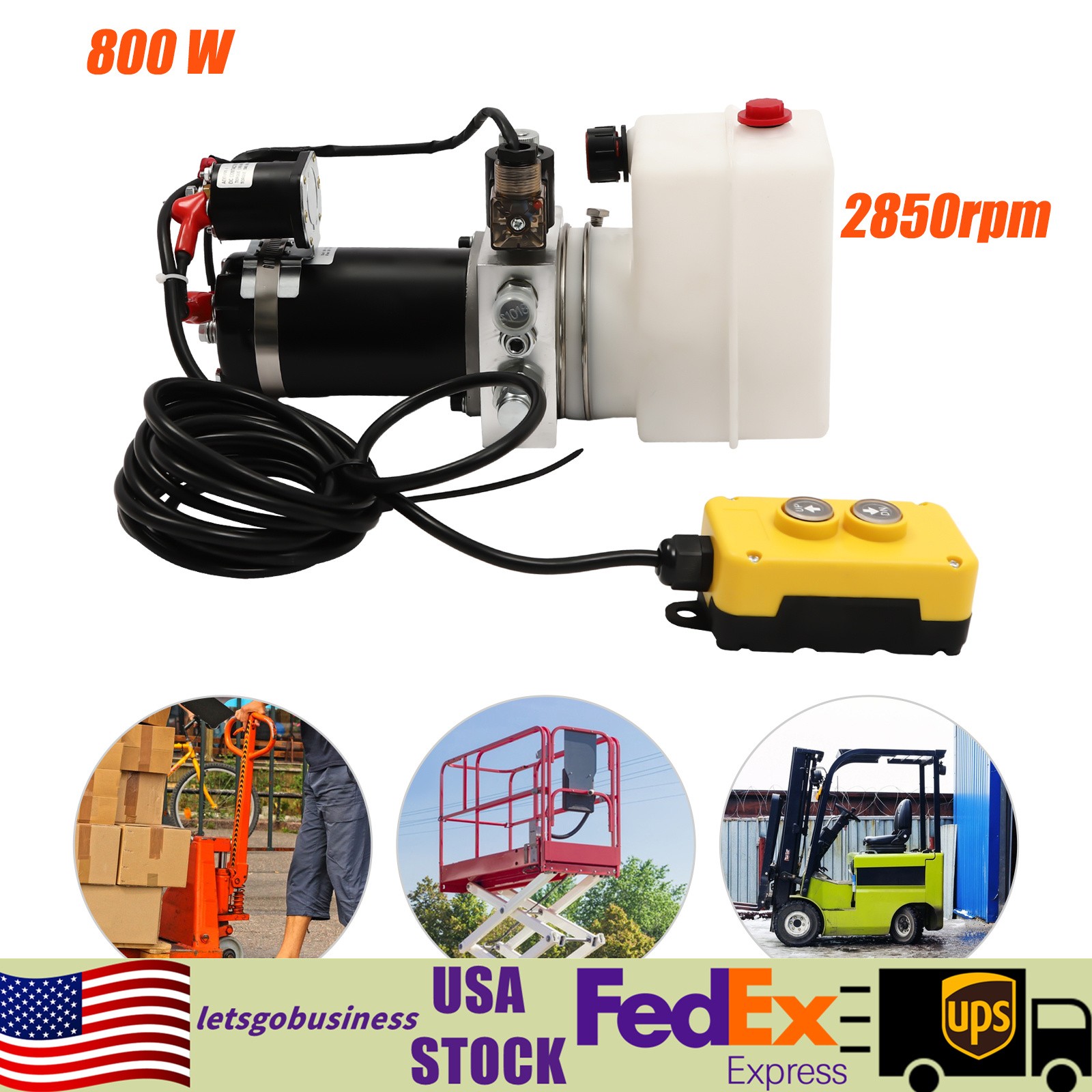Electric Hydraulic Pump Hydraulic Power Unit Single Acting Oil Pump 12V 800w