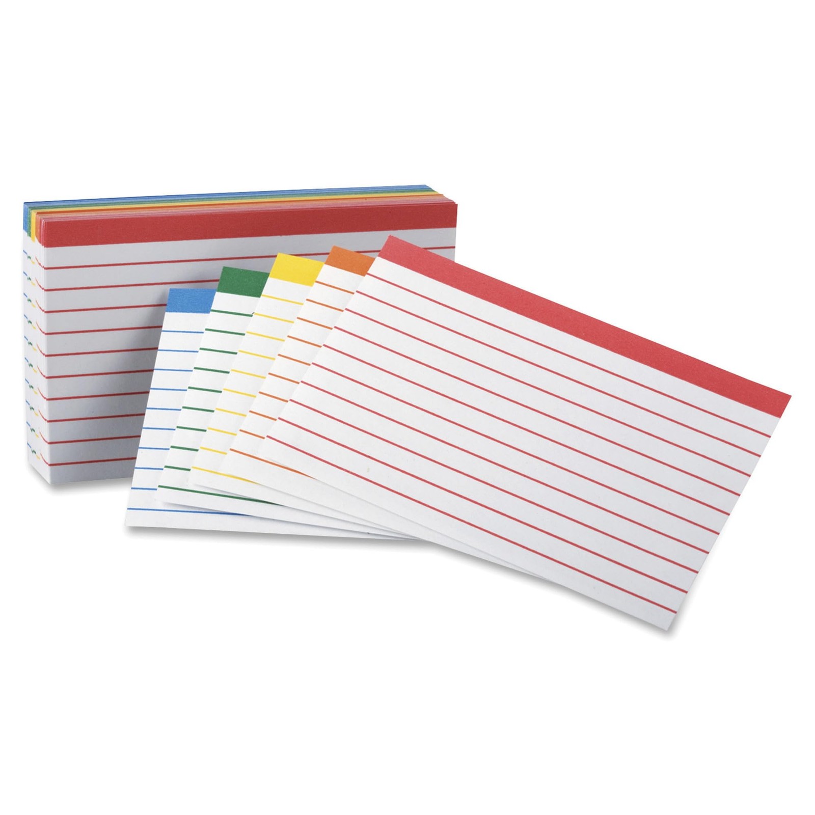 Color Coded Bar Ruled Index Cards 3 x 5 100 Count (Pack of 1), ASSORTED