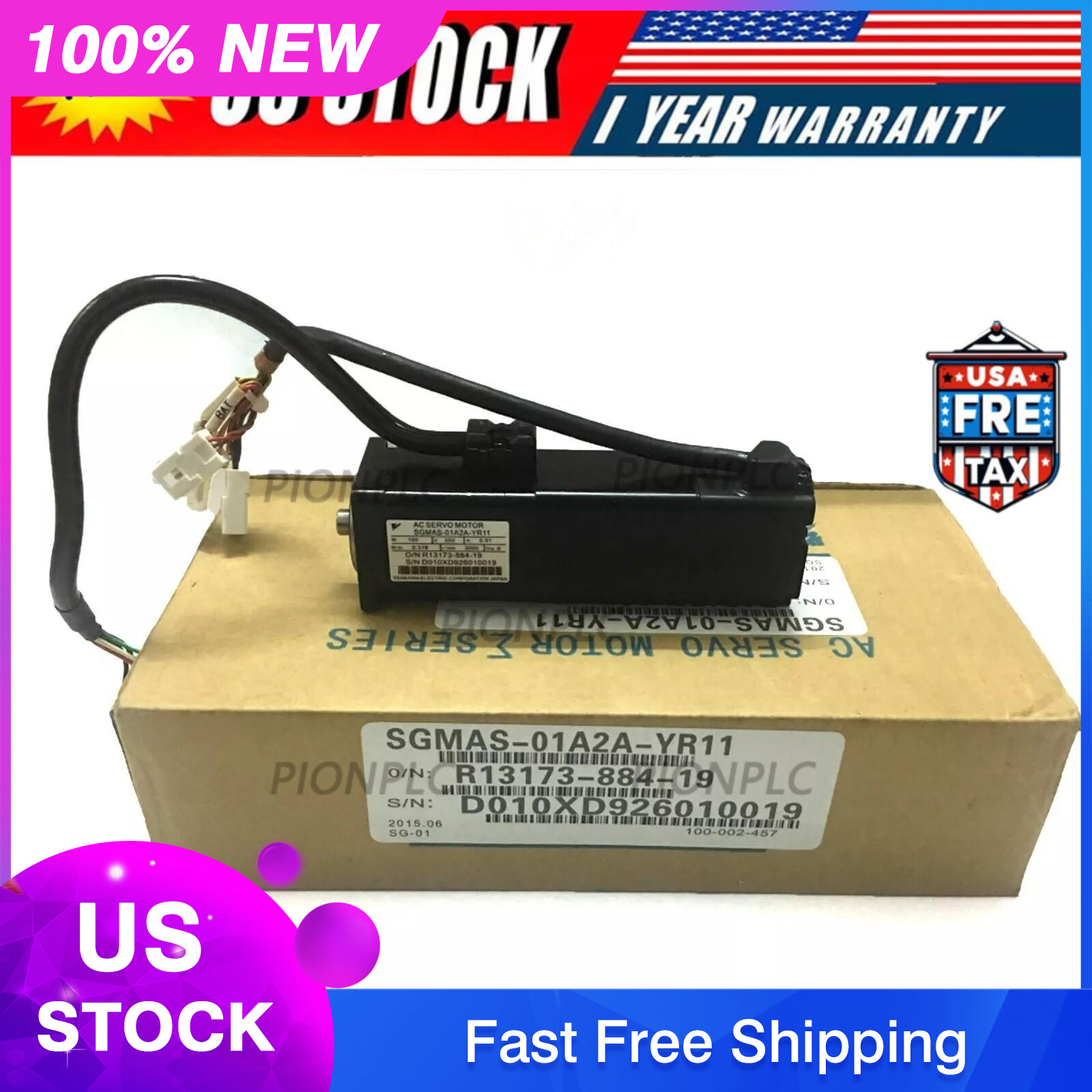US FREE TAX YASKAWA SGMAS-01A2A-YR11 SGMAS01A2AYR11 Servo Motor, AC Servo