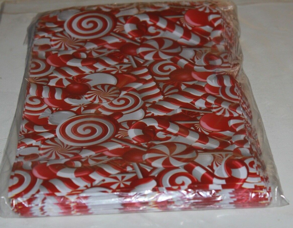 100 CANDY CANE DESIGNER 6 x 9 POLY MAILER BAGS MAILING PLASTIC ENVELOPES