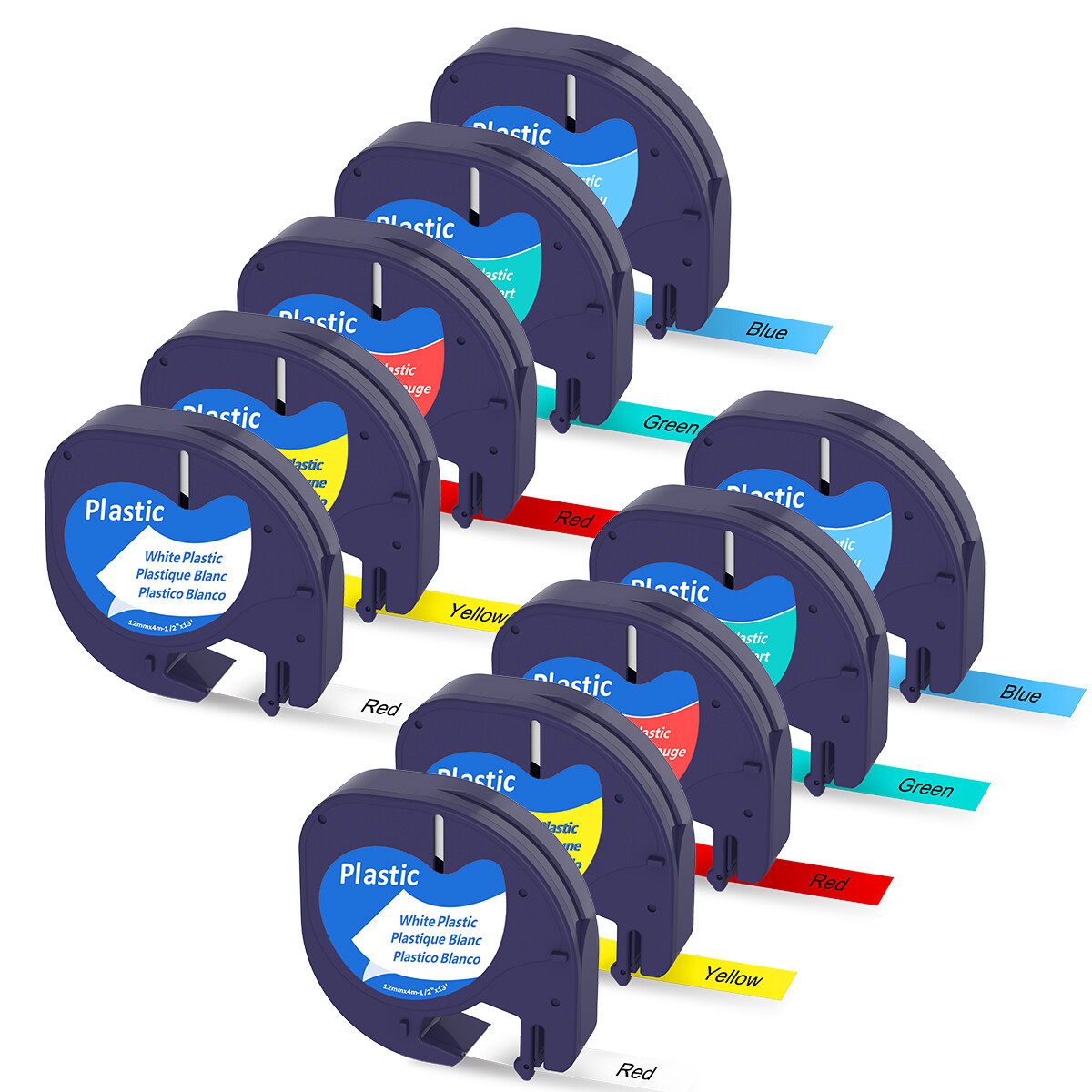 10Pcs 91331 91332 Plastic Tape Compatible DYMO Letratag Label Maker LT-100H