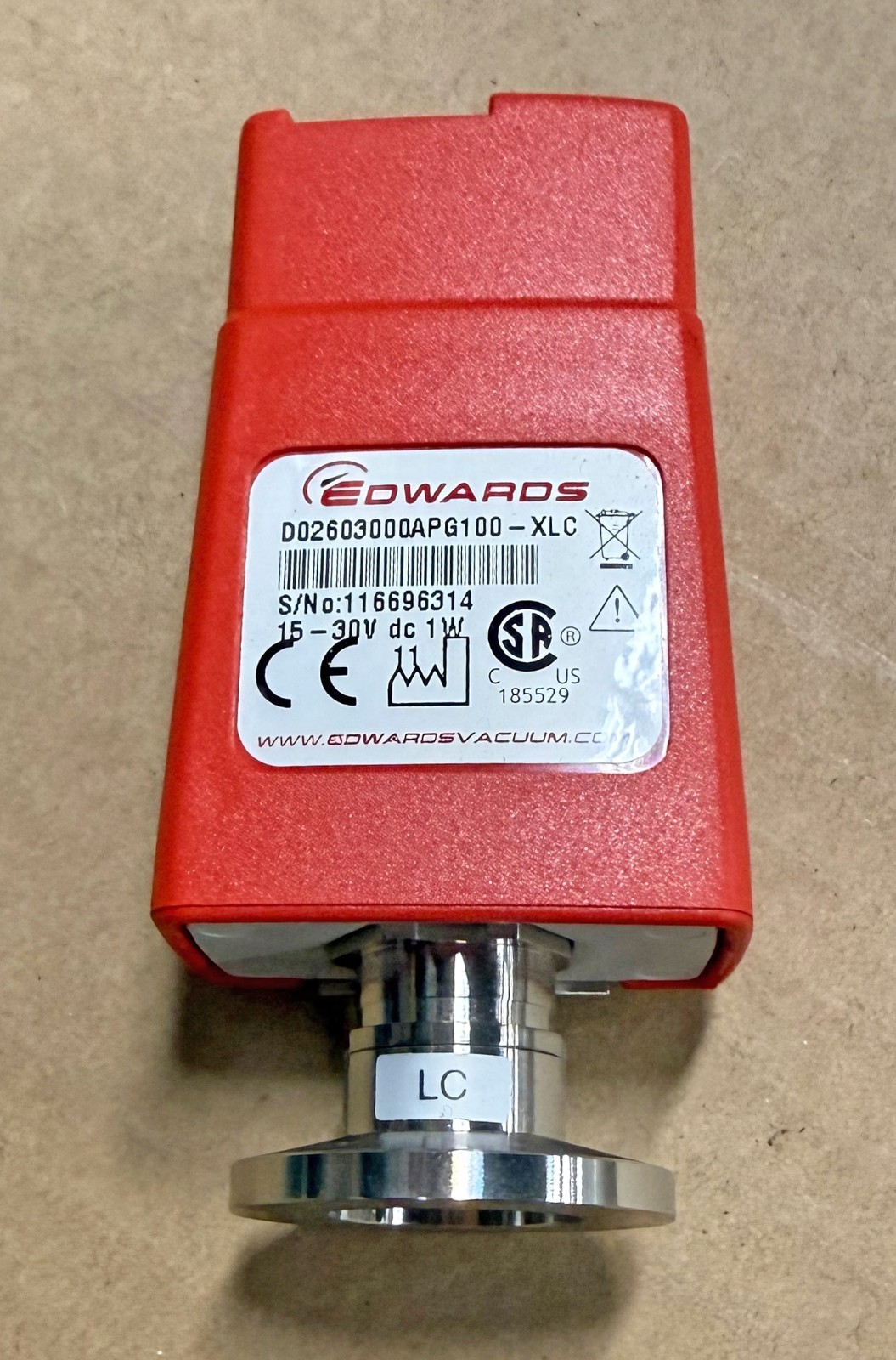 EDWARDS D02603000 APG100-XLC Active Pirani Vacuum Gauge, NW16 15-30V dc 1W tj