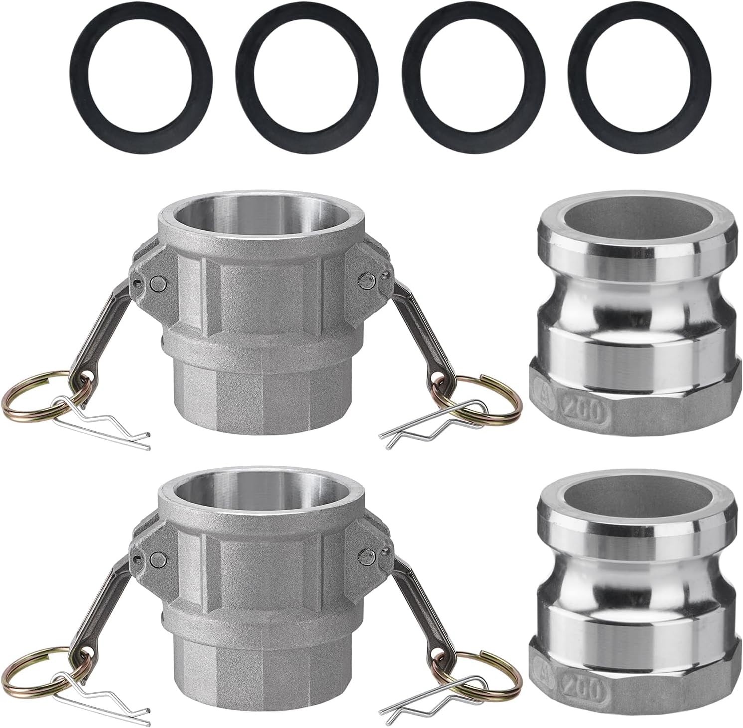 Efficient 2-Inch Aluminum Camlock Fittings with Gaskets – Professional Quality