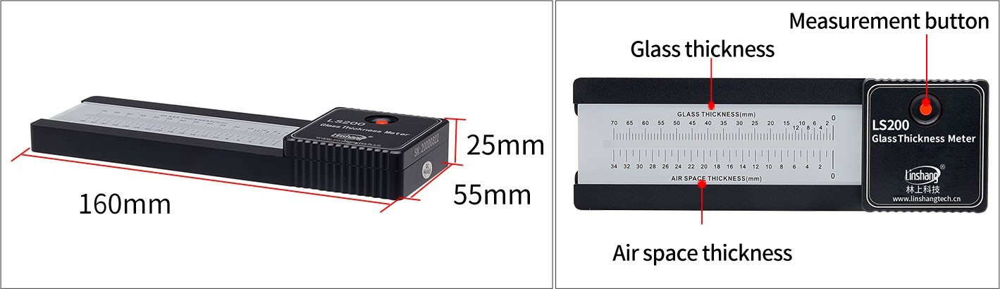 One-Side Measurement Double Glazing Laser Glass Thickness Meter Hollow Glass Thi