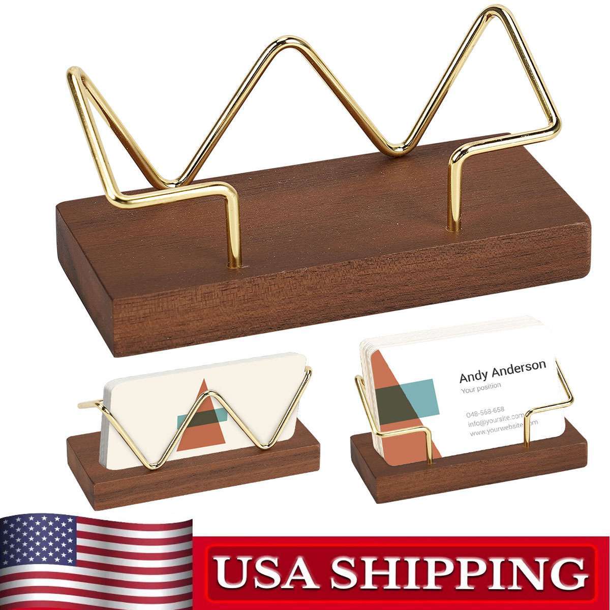 Business Card Holder, Wood Business Card Holders for Desk, Business Card Holder