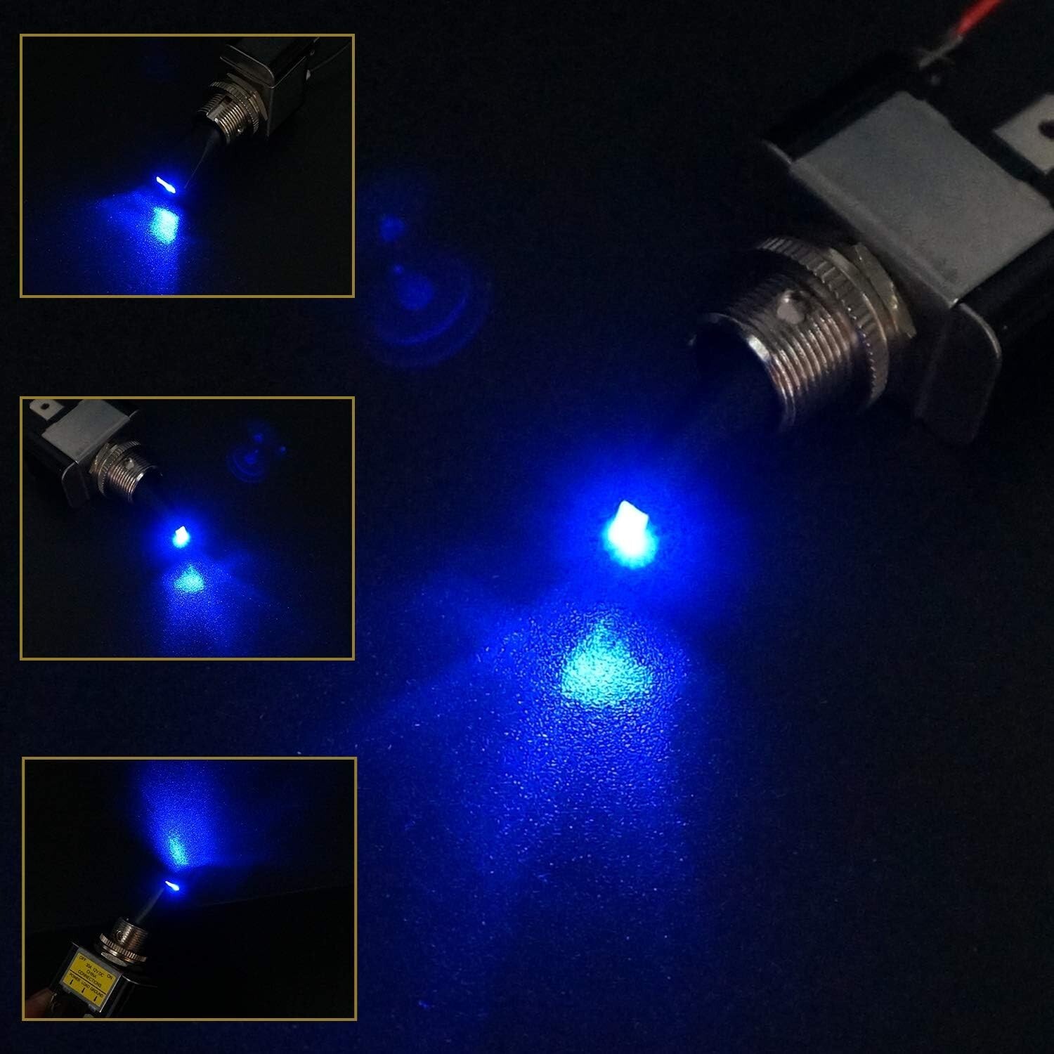 3Pcs 12V 30A Blue LED Light Toggle Rocker ON/OFF Switch 3Pin Marine Car Boat ATV